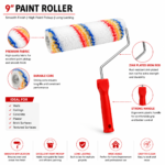 Rainbow 9 Inch Multi Color Paint Roller | Wall Painting Roller - Image 5