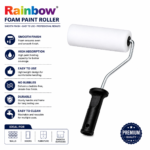 6" Foam Paint Roller | Smooth Finish Roller for Walls, Wood & Paint Coating - Image 3
