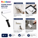 6" Foam Paint Roller | Smooth Finish Roller for Walls, Wood & Paint Coating - Image 2