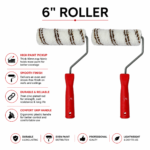 6″ Line Nut Bolt Roller – Heavy Duty Epoxy & Paint Application Roller - Image 4