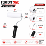 6" Foam Paint Roller | Smooth Finish Roller for Walls, Wood & Paint Coating - Image 5