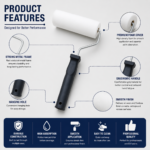 7" Foam Paint Roller | Smooth Finish Roller for Walls, Wood & Paint Coating - Image 3