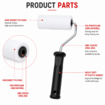 2" Foam Paint Roller | Smooth Finish Roller for Walls, Wood & Paint Coating - Image 3